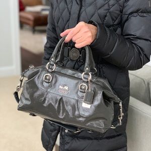 Coach Madison Sabrina Dark Gray Patent Leather